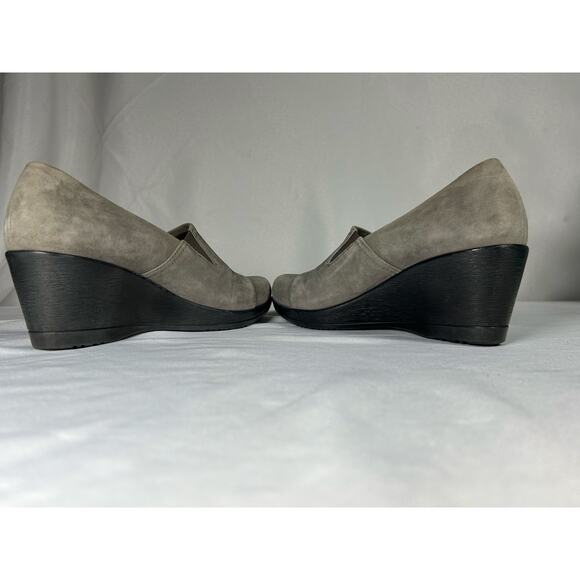 Dansko Rosaline Wedge Gray Leather Clog/Shoe size 37career business casual - Picture 4 of 9